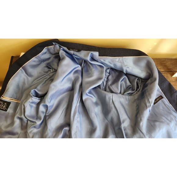 Jos A Bank Mens 50R Navy Blue Linen Wool Blend 2 Button Sport Coat Blazer Jacket - Picture 6 of 10